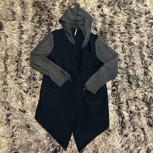 FREE PEOPLE wool blend hooded asymmetric jacket coat Size Small Womens